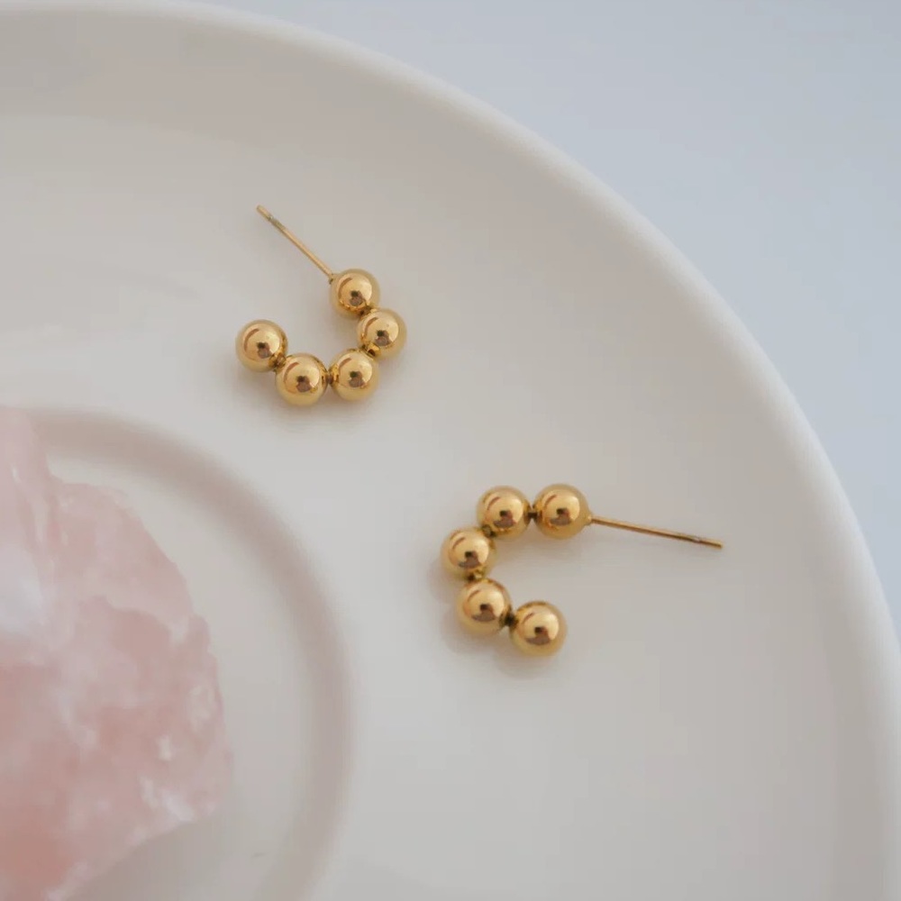 Breaded hoop earrings, gold hoop earrings, cute earrings, breaded earrings